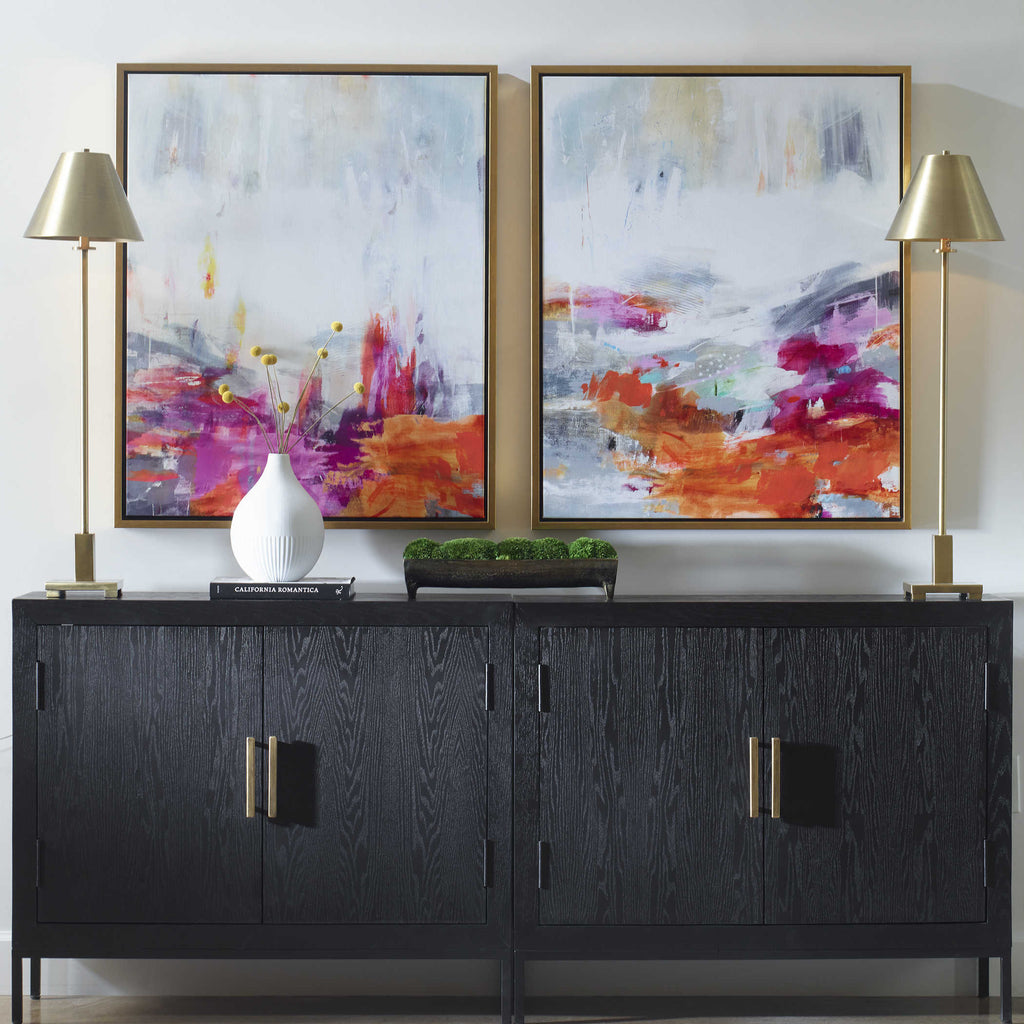 Color Theory Framed Abstract Art Set of 2 - Bombay Mercantile