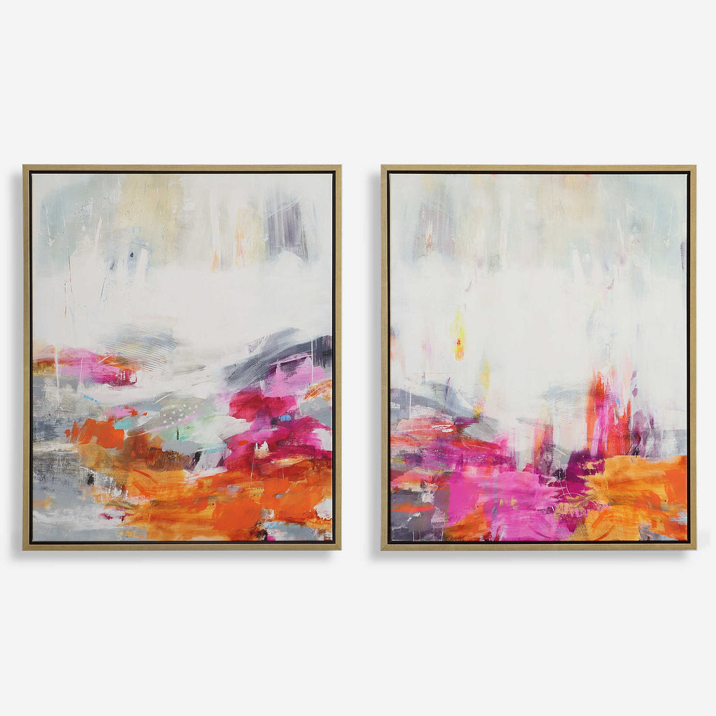 Color Theory Framed Abstract Art Set of 2 - Bombay Mercantile