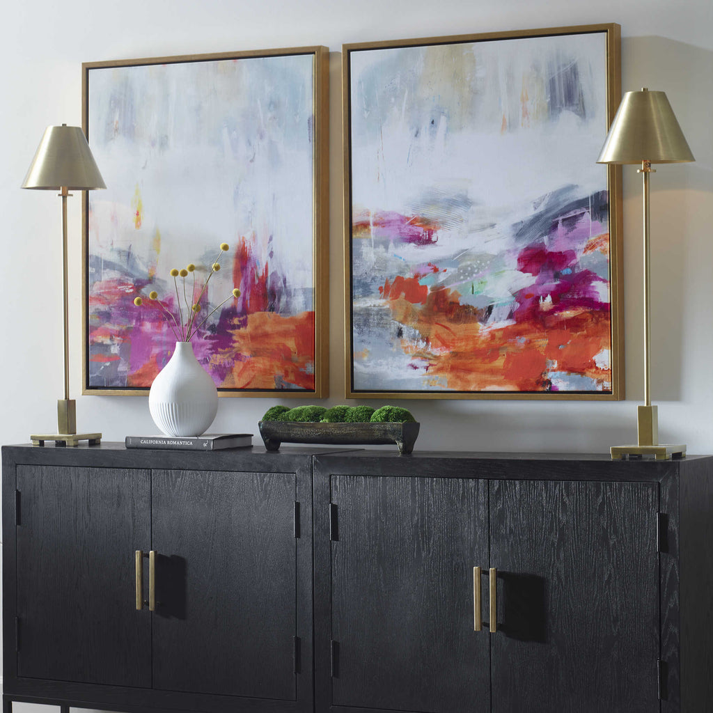 Color Theory Framed Abstract Art Set of 2 - Bombay Mercantile