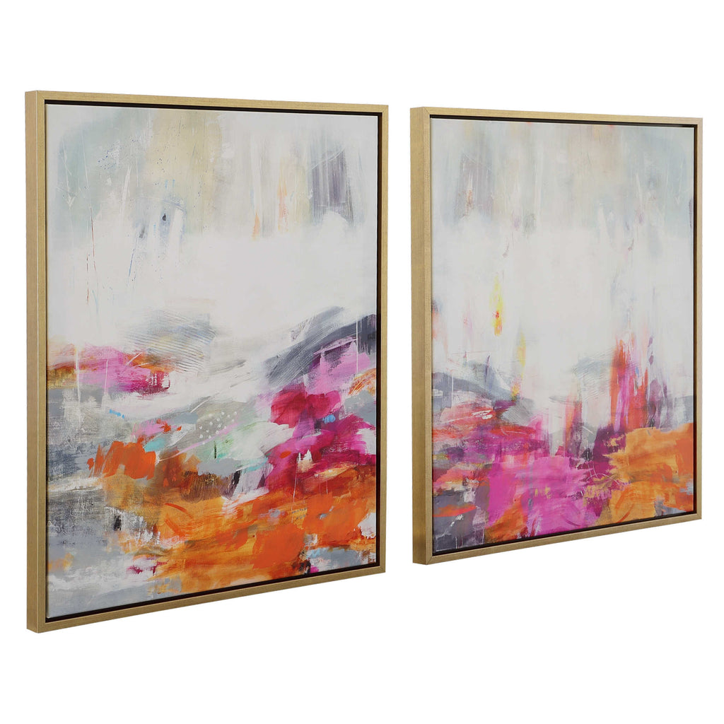Color Theory Framed Abstract Art Set of 2 - Bombay Mercantile