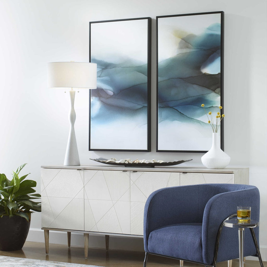 September Desert Modern Watercolor Art Set of 2 - Bombay Mercantile