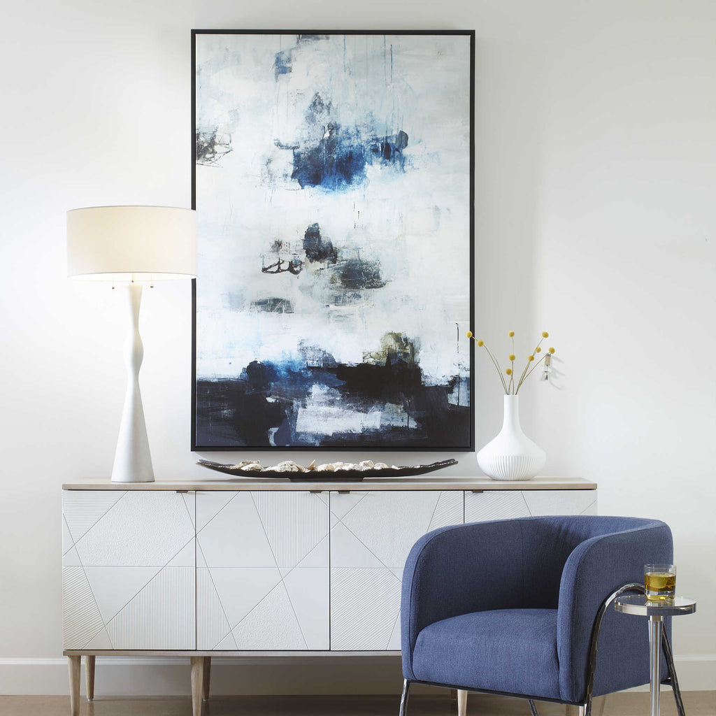 Black And Blue Framed Abstract Art - Bombay Mercantile