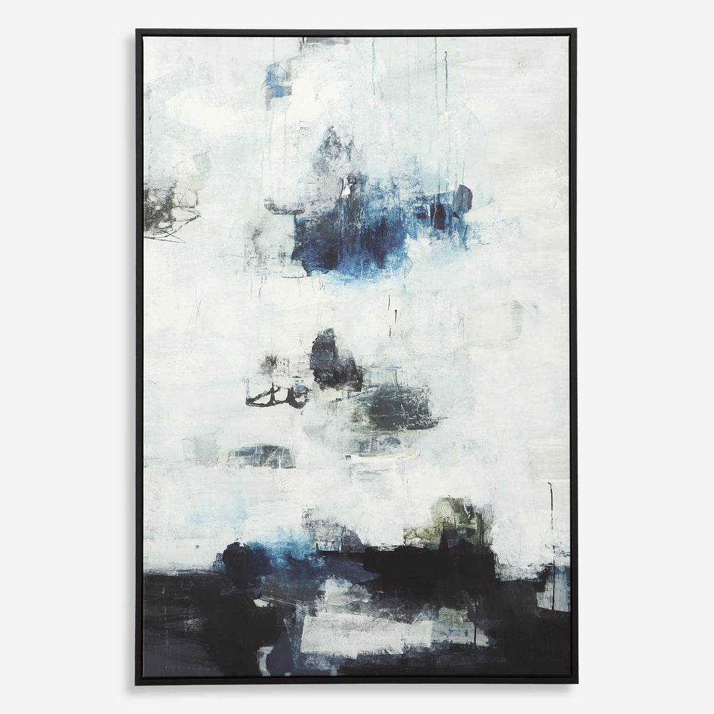 Black And Blue Framed Abstract Art - Bombay Mercantile