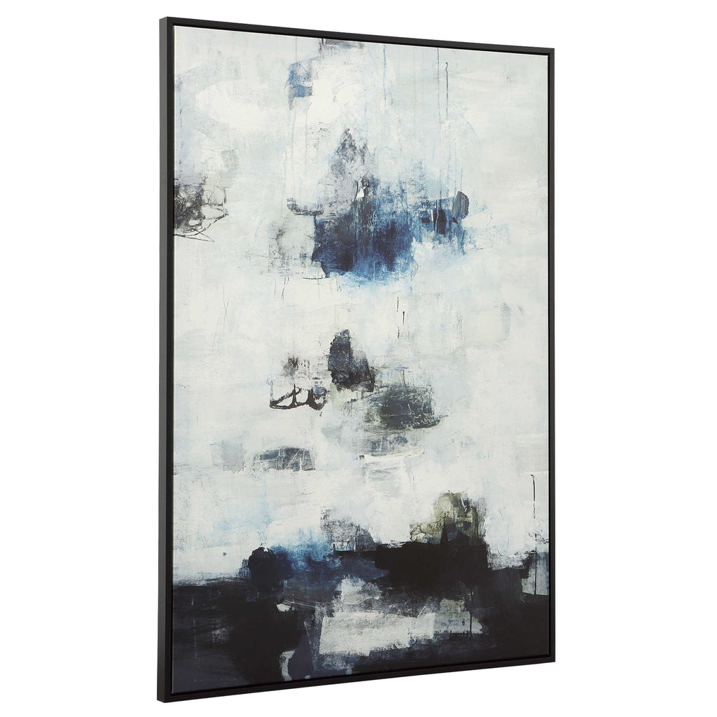 Black And Blue Framed Abstract Art - Bombay Mercantile