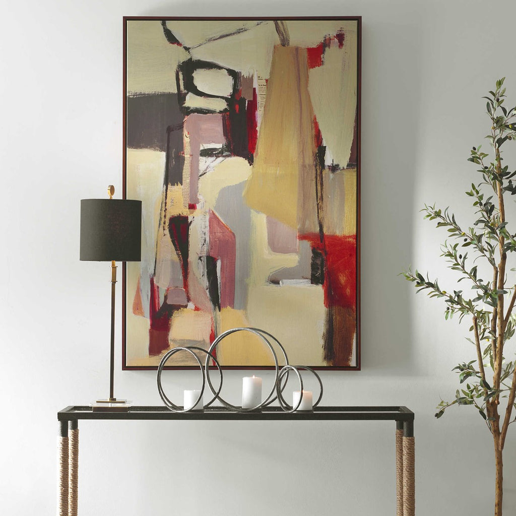 Peaches Framed Canvas Abstract Art - Bombay Mercantile