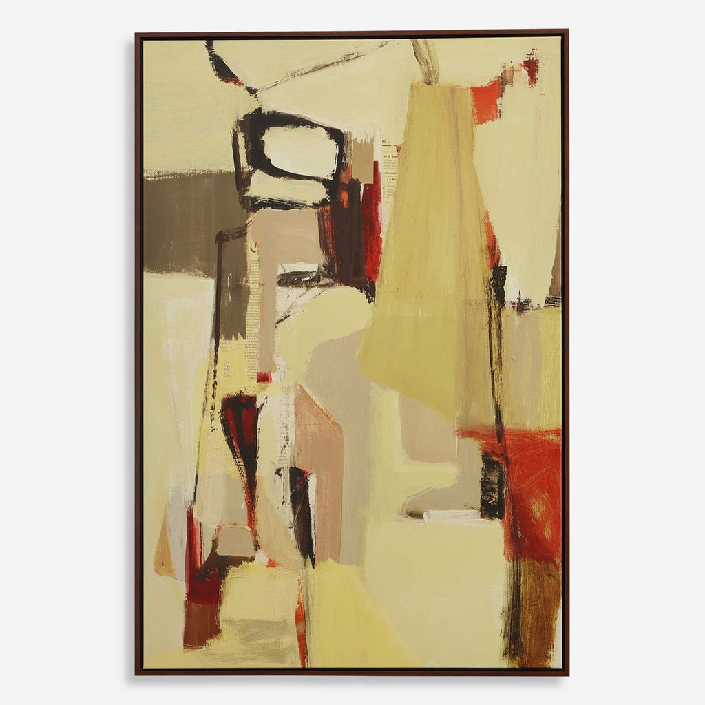 Peaches Framed Canvas Abstract Art - Bombay Mercantile