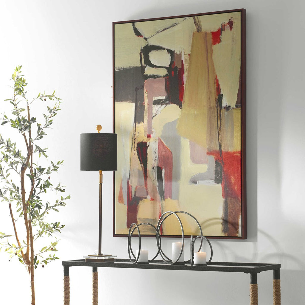 Peaches Framed Canvas Abstract Art - Bombay Mercantile