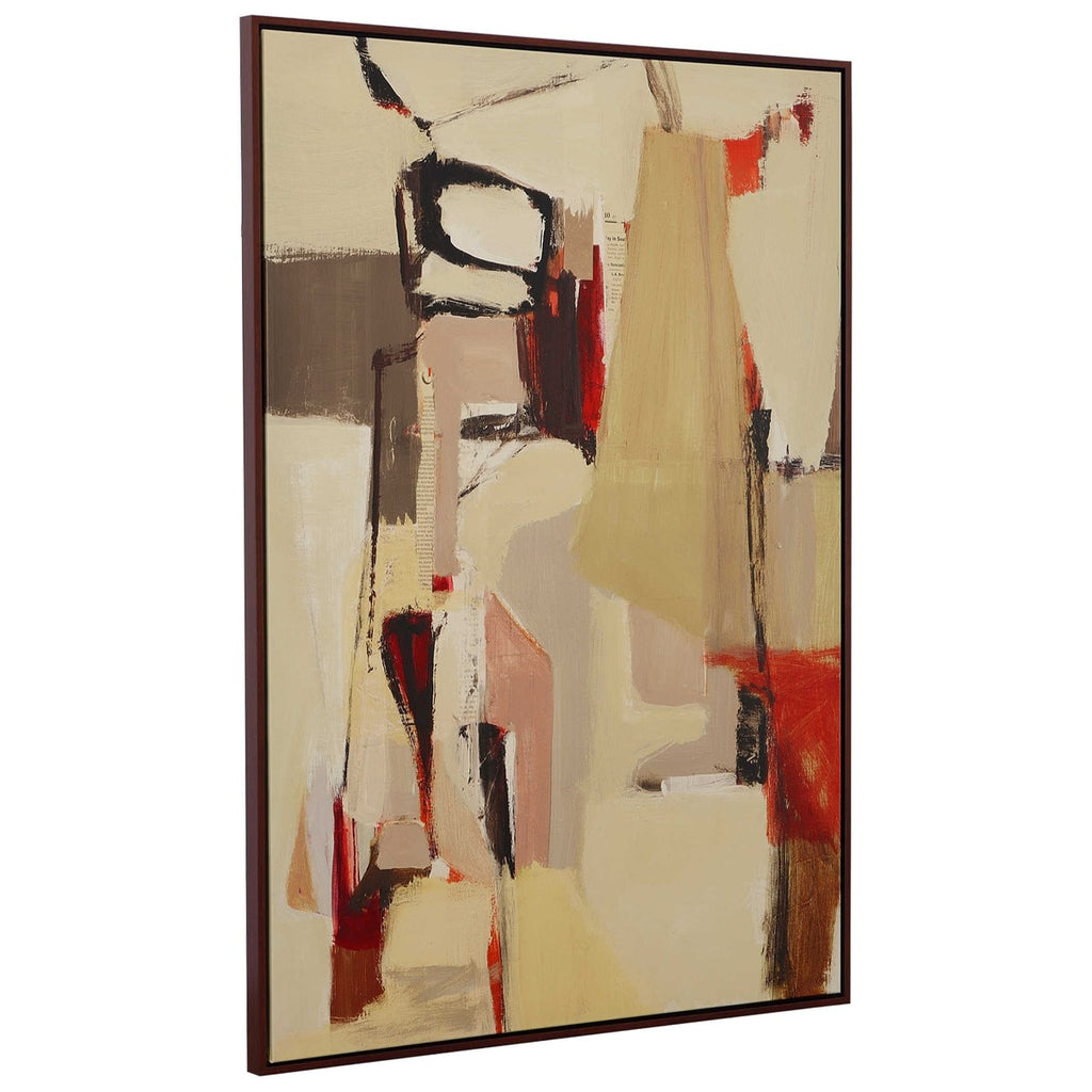 Peaches Framed Canvas Abstract Art - Bombay Mercantile