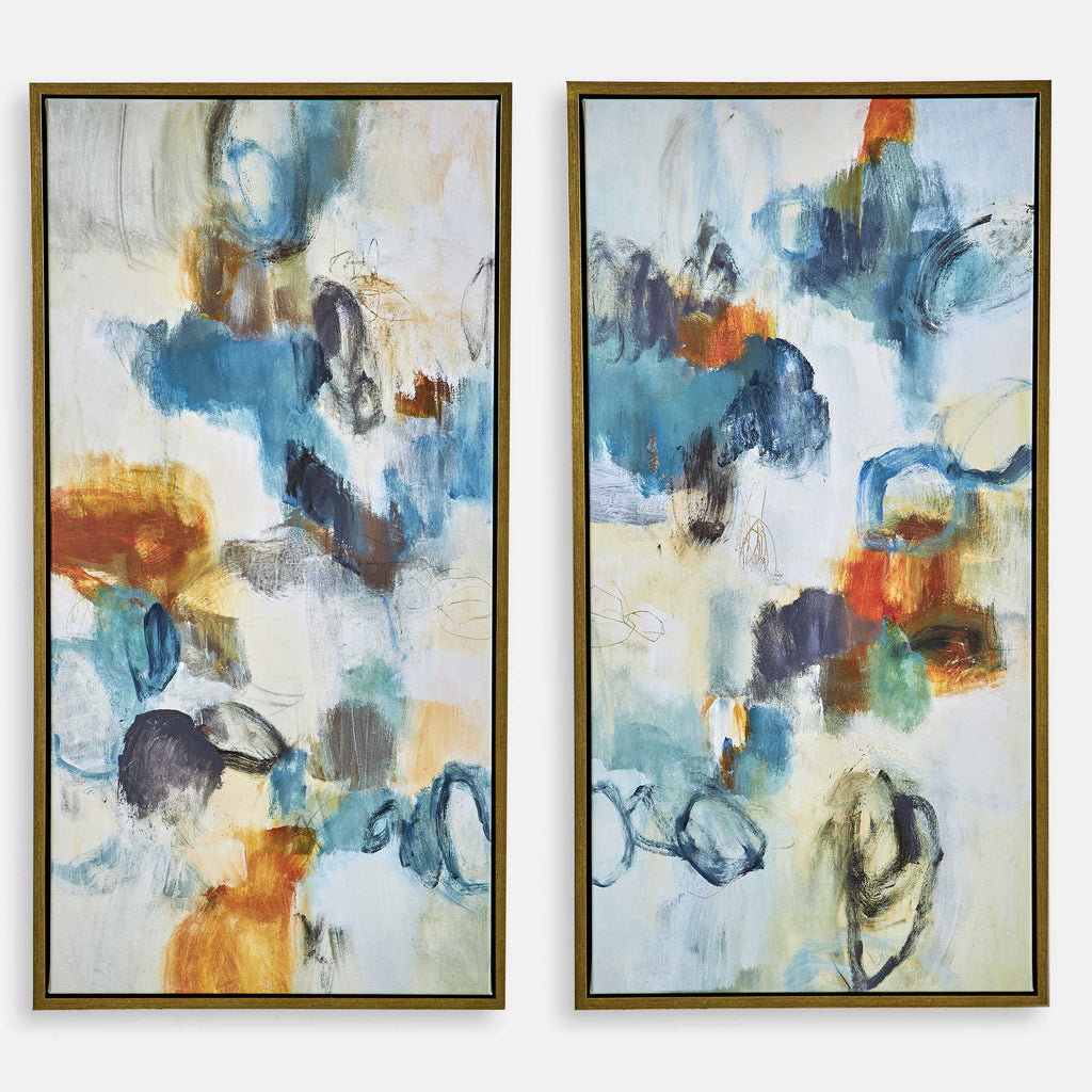 Casual Moments Framed Abstract Art, Set of 2 - Bombay Mercantile