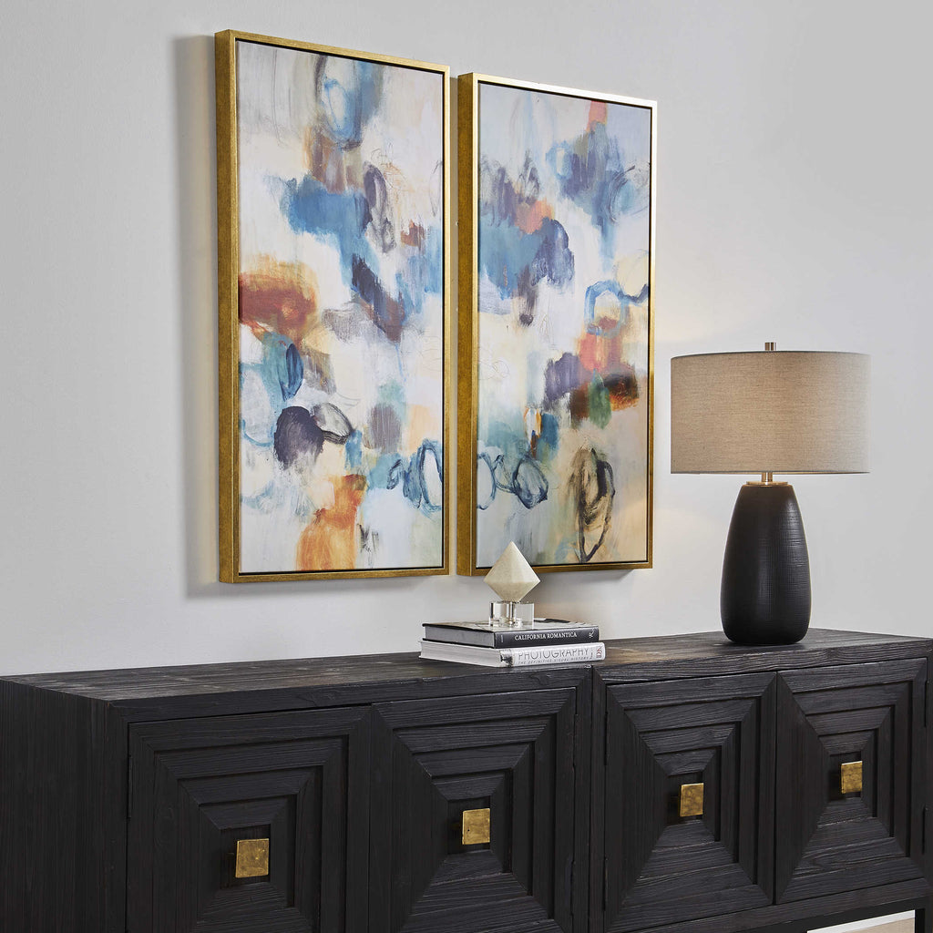 Casual Moments Framed Abstract Art, Set of 2 - Bombay Mercantile