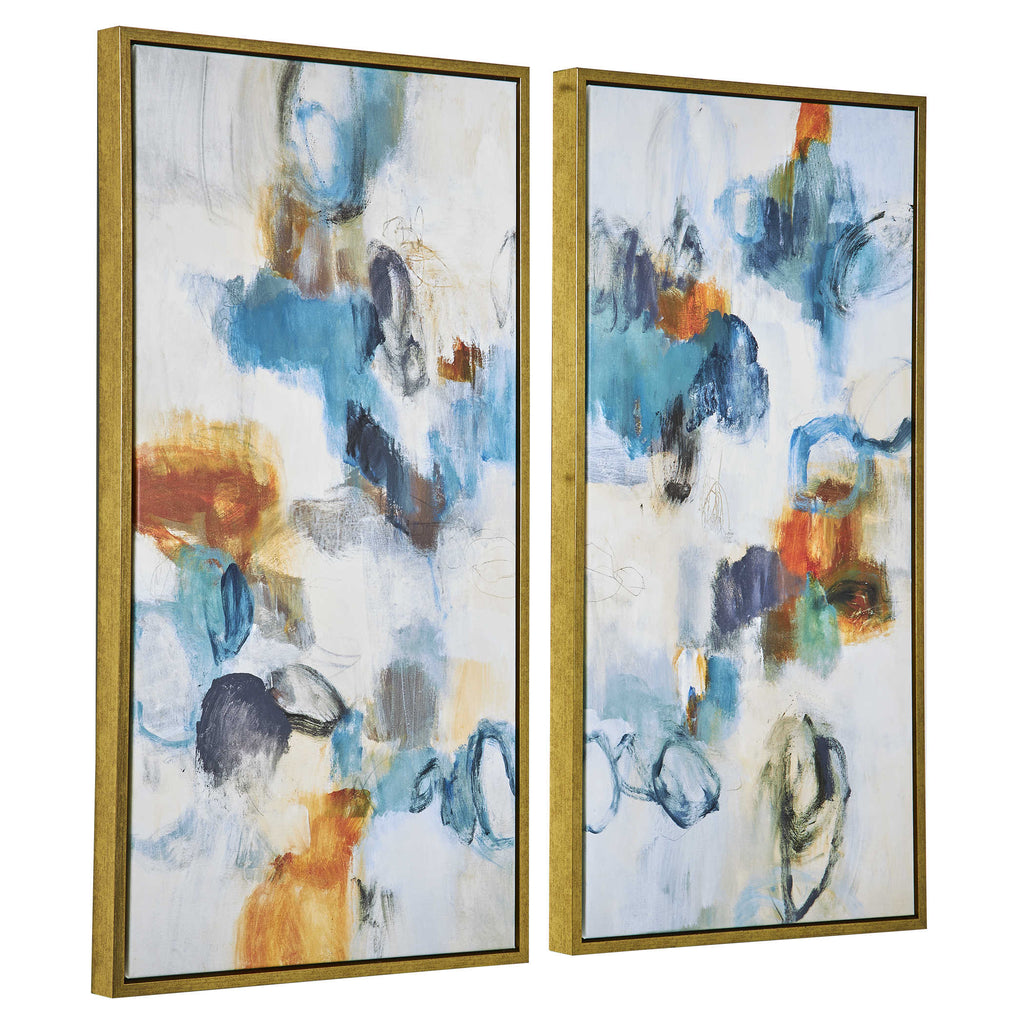 Casual Moments Framed Abstract Art, Set of 2 - Bombay Mercantile