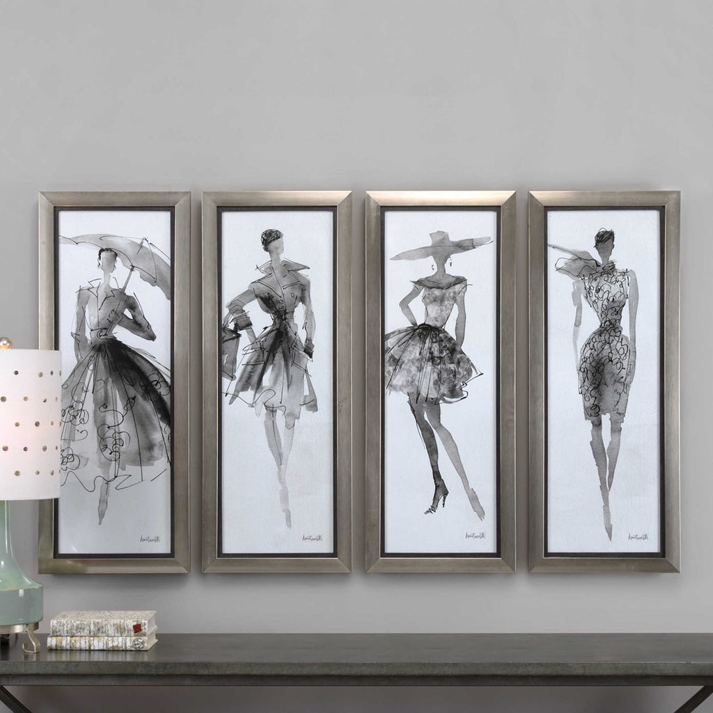 Fashion Sketchbook Art, Set of 4 - Bombay Mercantile