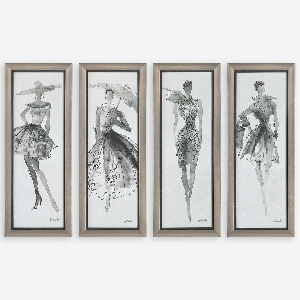 Fashion Sketchbook Art, Set of 4 - Bombay Mercantile