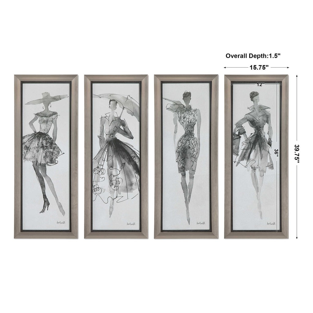 Fashion Sketchbook Art, Set of 4 - Bombay Mercantile