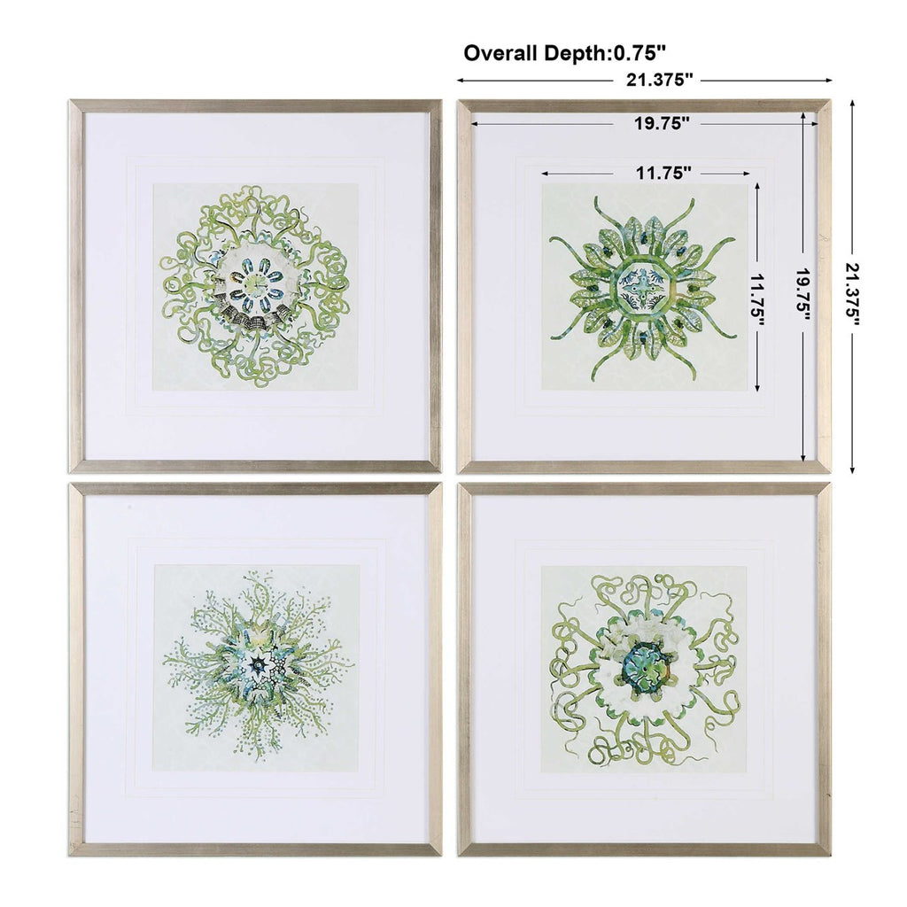 Organic Symbols Print Art Set of 4 - Bombay Mercantile