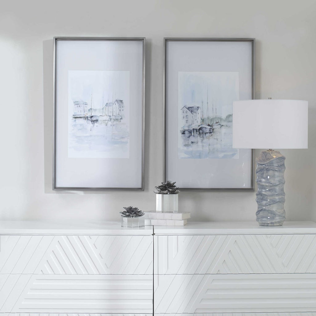 New England Port Framed Prints, Set of 2 - Bombay Mercantile