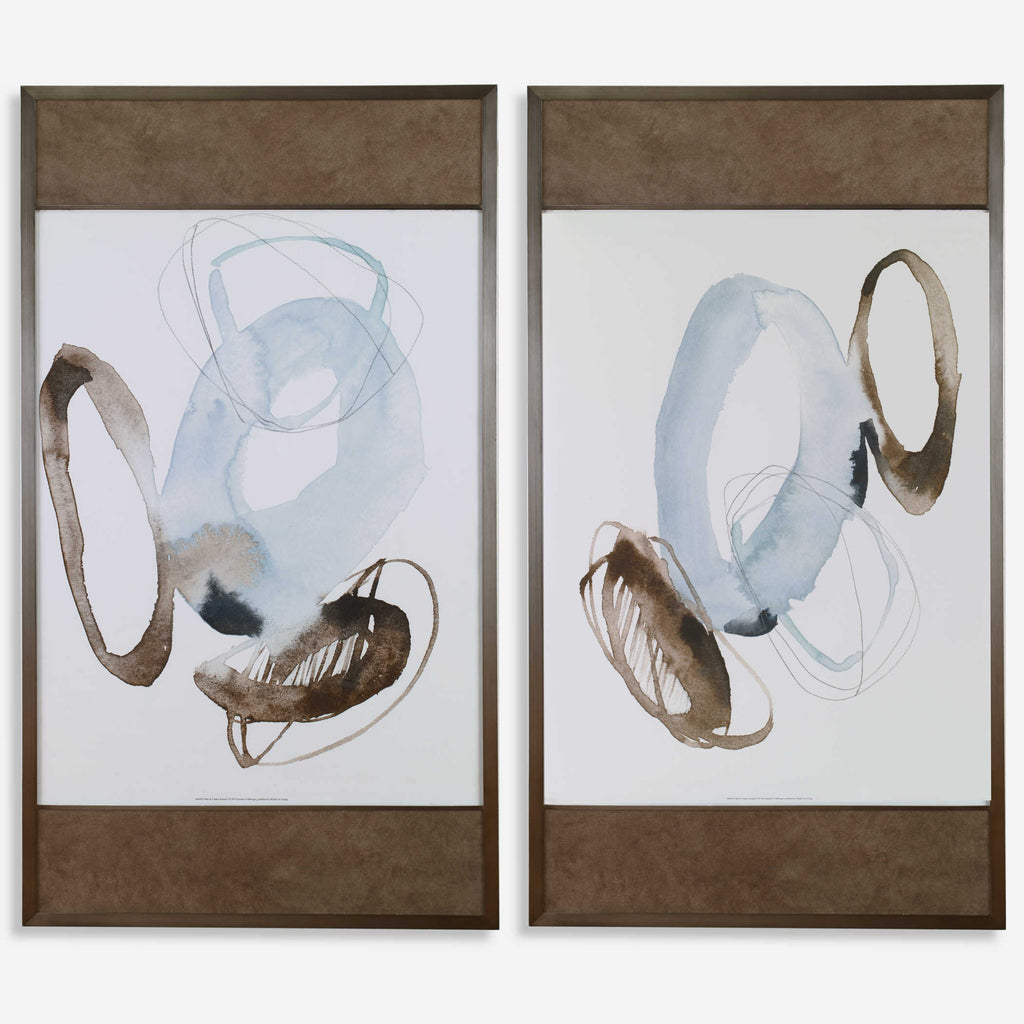 Celestial Modern Framed Prints, Set of 2 - Bombay Mercantile