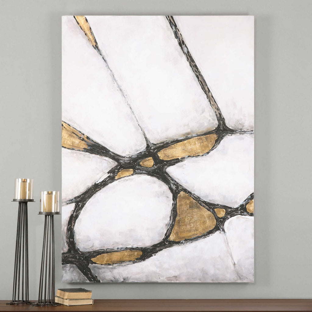 Abstract Art In Gold And Black - Bombay Mercantile