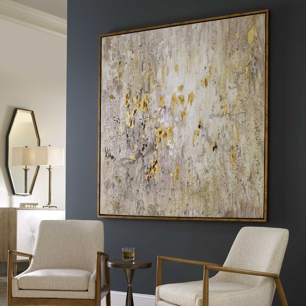 Golden Raindrops Modern Abstract Art - Bombay Mercantile