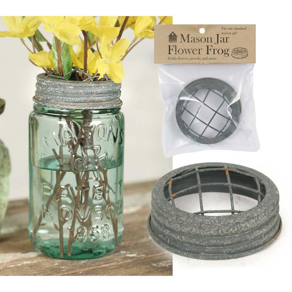 Mason Jar Flower Frog Lid - Barn Roof - Box of 6 - Bombay Mercantile