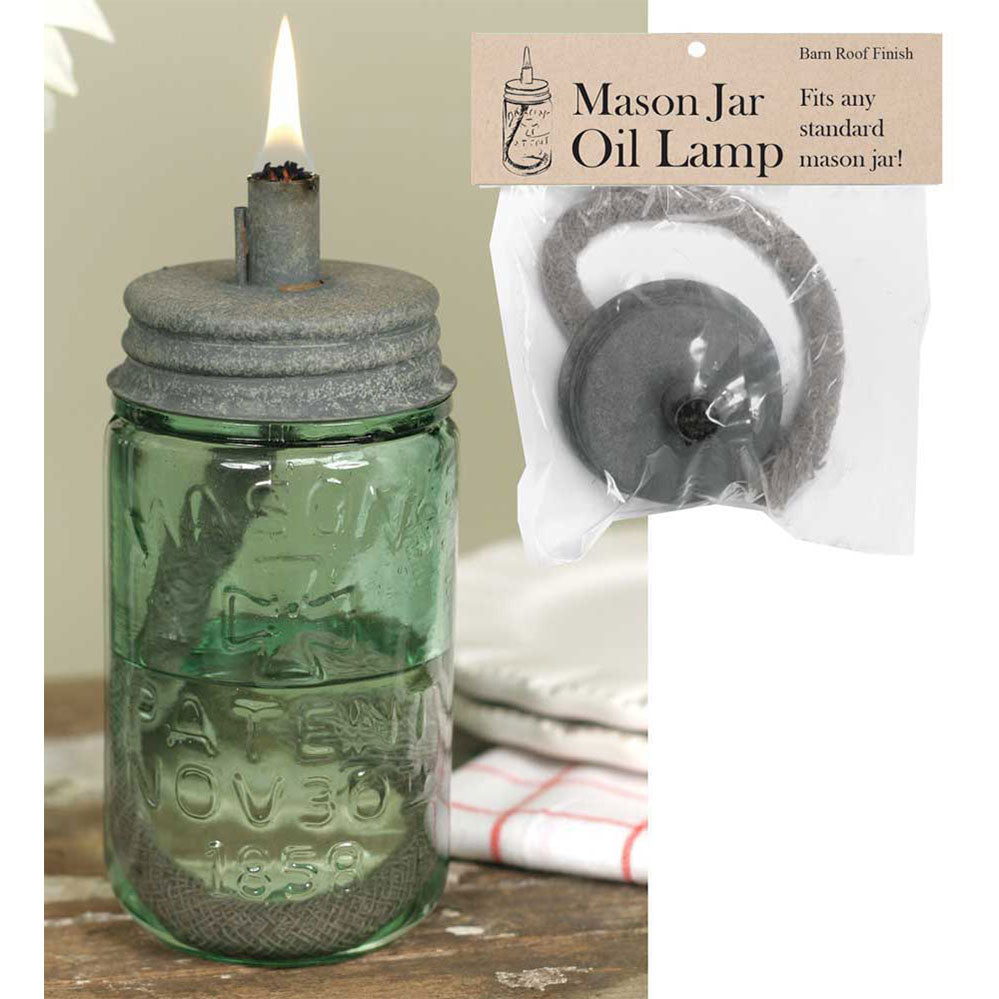 Mason Jar Oil Lamp Lid - Barn Roof - Box of 4 - Bombay Mercantile