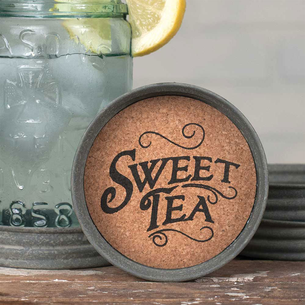 Mason Jar Lid Coaster - Sweet Tea - Box of 4 - Bombay Mercantile