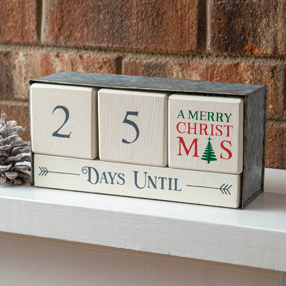 Wooden Block Calendar with Metal Box - Bombay Mercantile