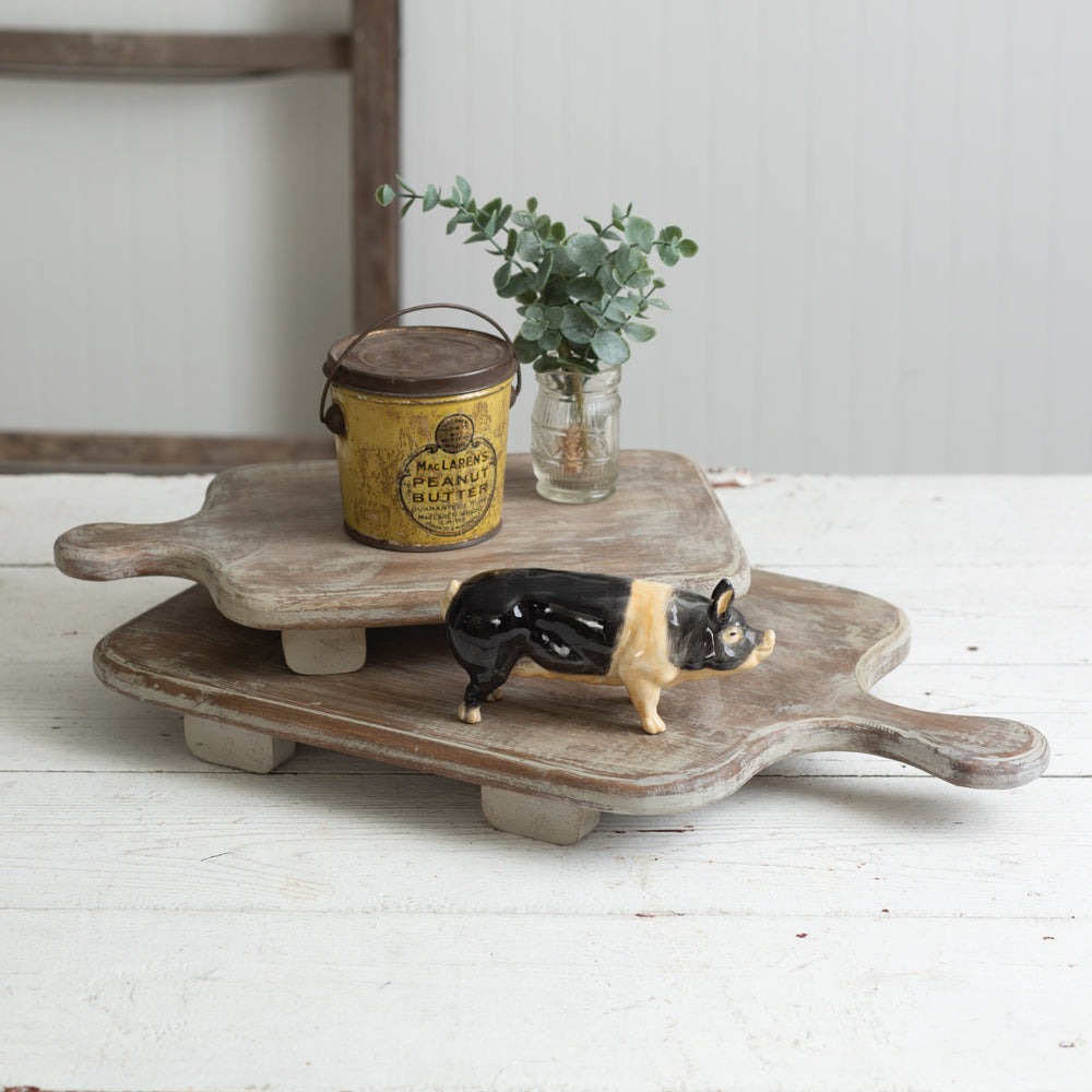 Set of Two Wood Cutting Board Risers - Bombay Mercantile
