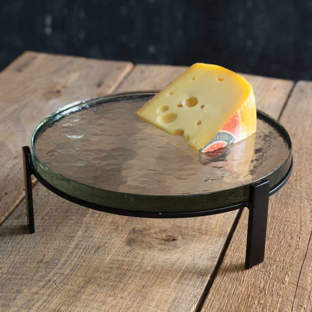 Blocked Glass Dessert Stand - Bombay Mercantile