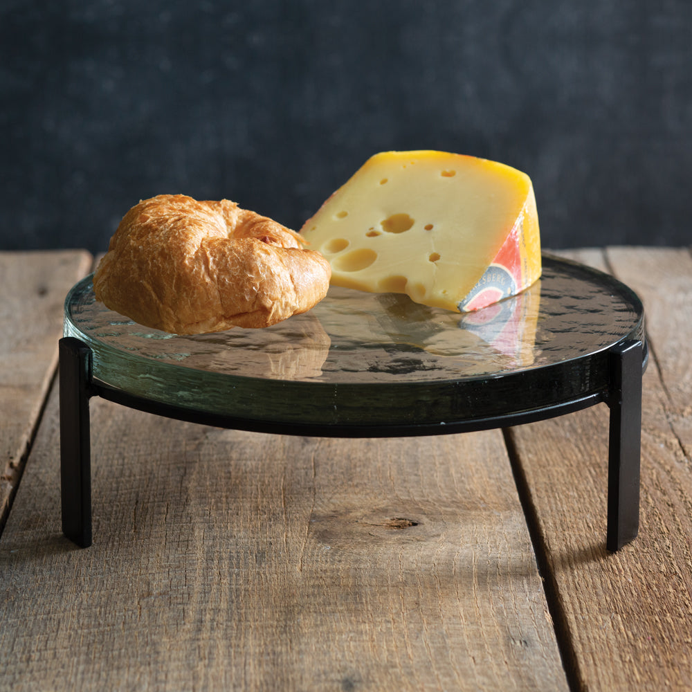 Blocked Glass Dessert Stand - Bombay Mercantile