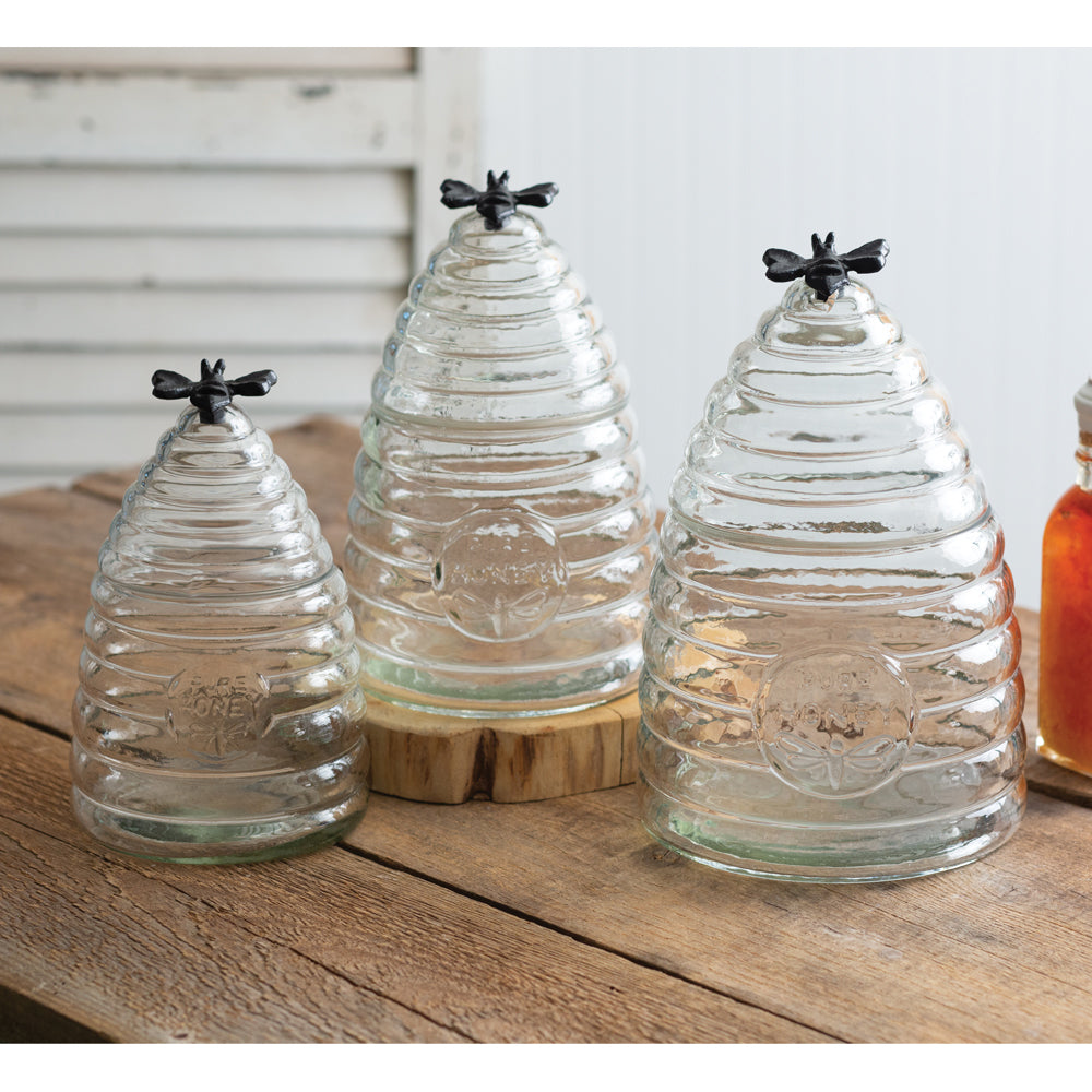 Honey Hive Glass Canister - Bombay Mercantile