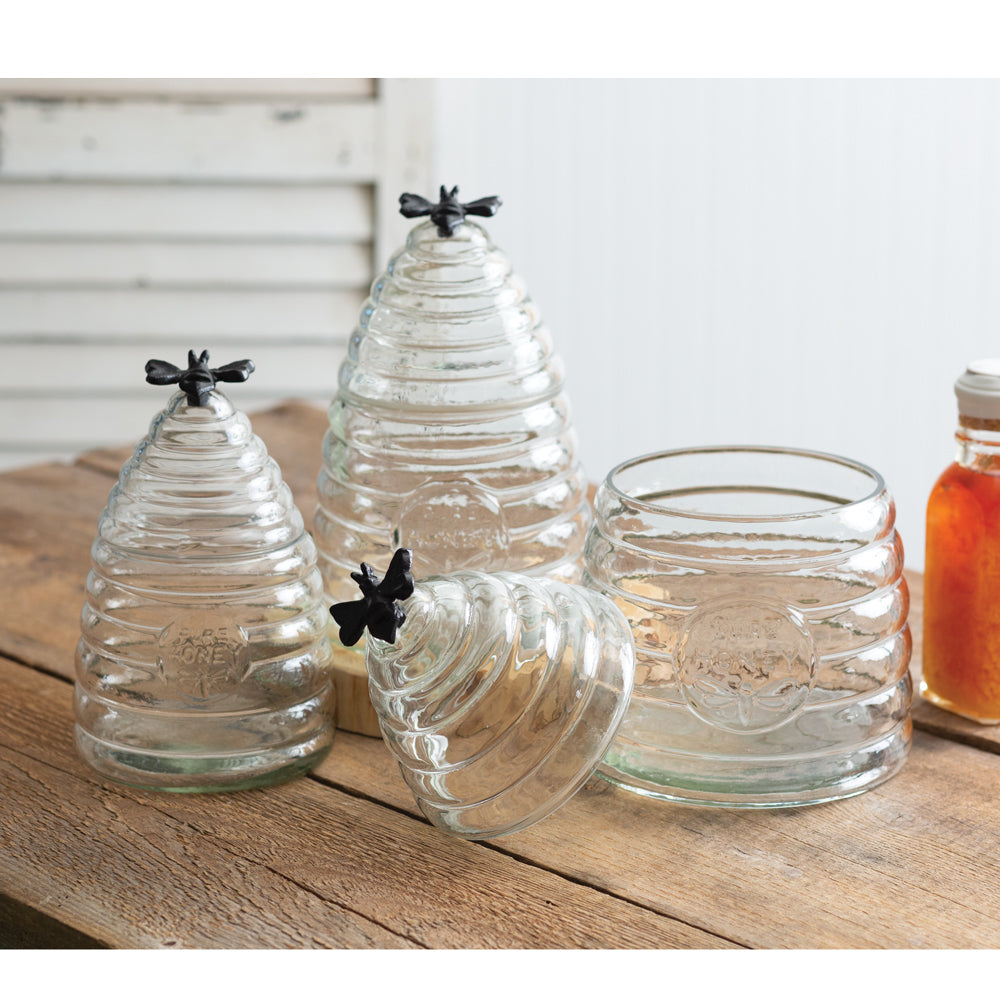 Honey Hive Glass Canister - Bombay Mercantile