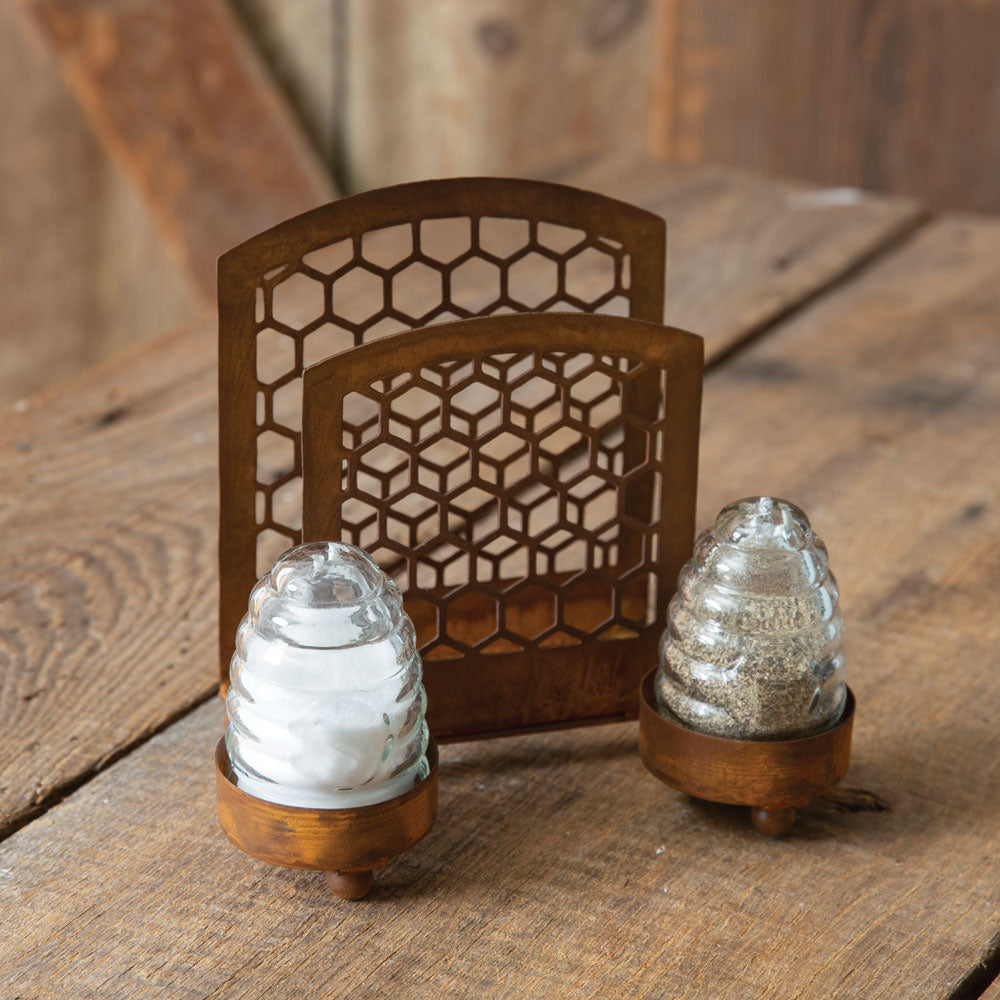 Honey Hive Salt Pepper and Napkin Caddy - Bombay Mercantile