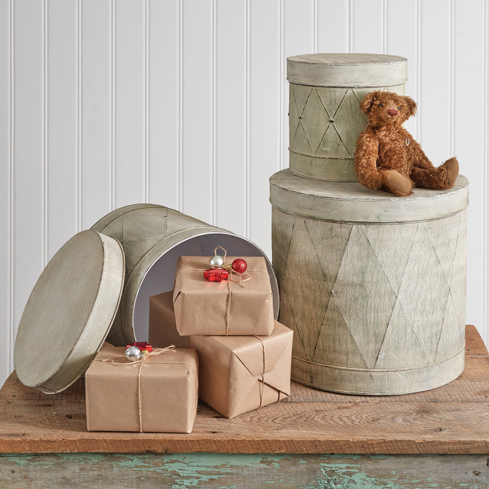Set of Three Metal Drum Tins - Bombay Mercantile
