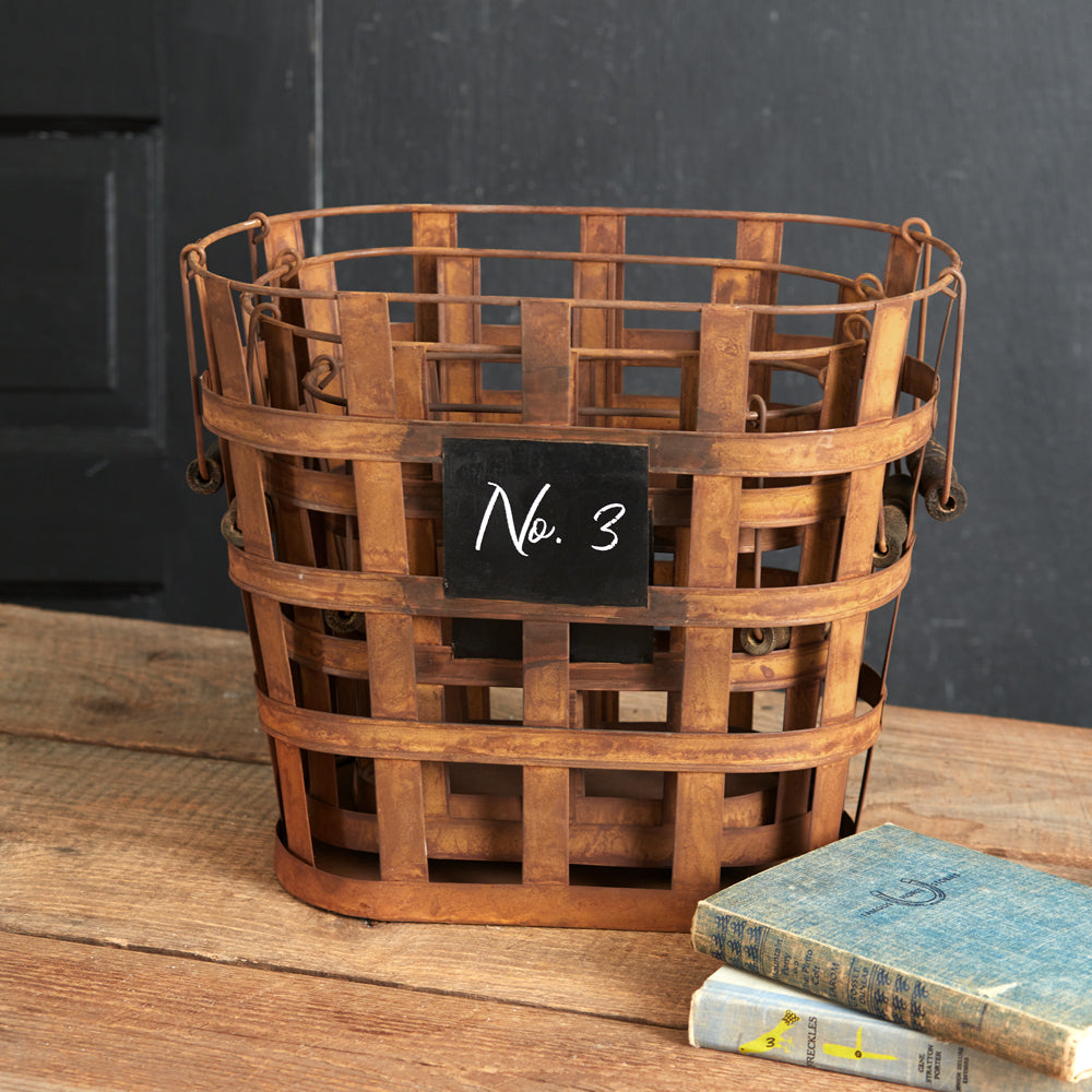 Set of Three Rustic Numbered Baskets - Bombay Mercantile