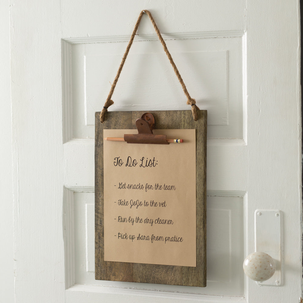Wooden Hanging Clipboard - Bombay Mercantile
