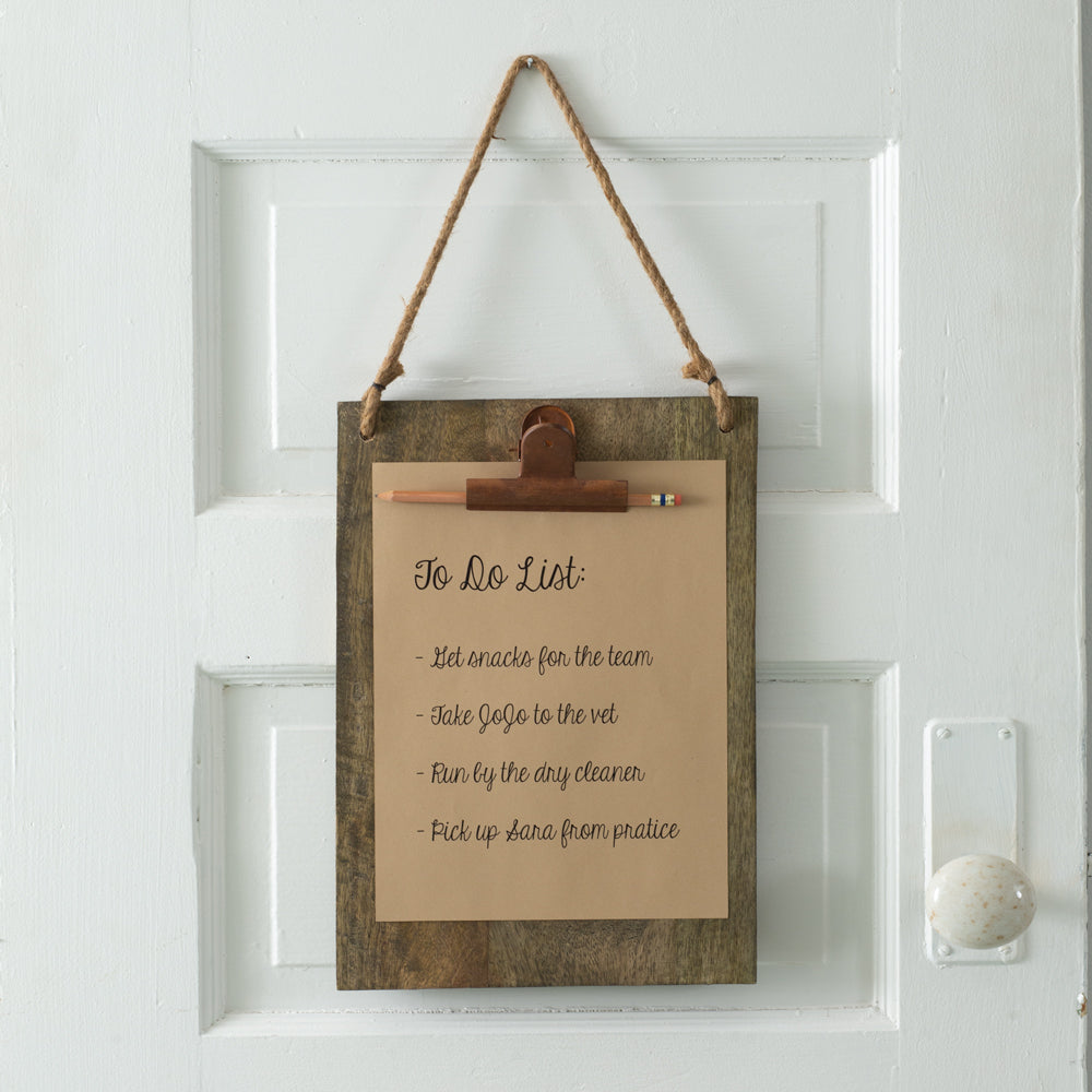 Wooden Hanging Clipboard - Bombay Mercantile