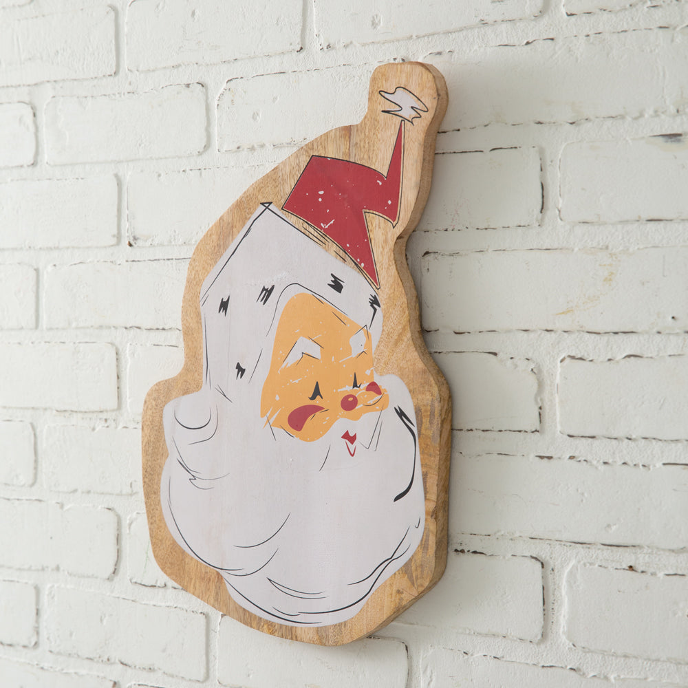 Vintage-Inspired Santa Wall Sign - Bombay Mercantile