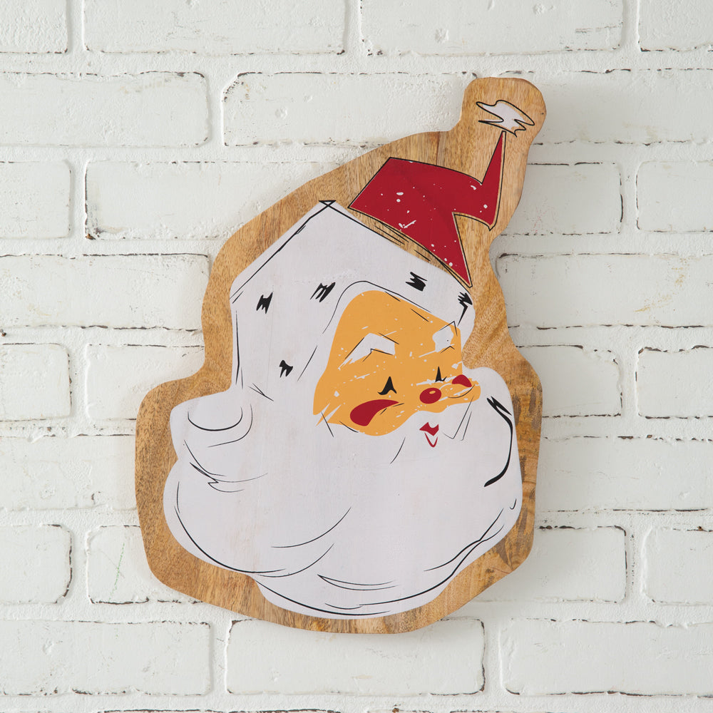 Vintage-Inspired Santa Wall Sign - Bombay Mercantile