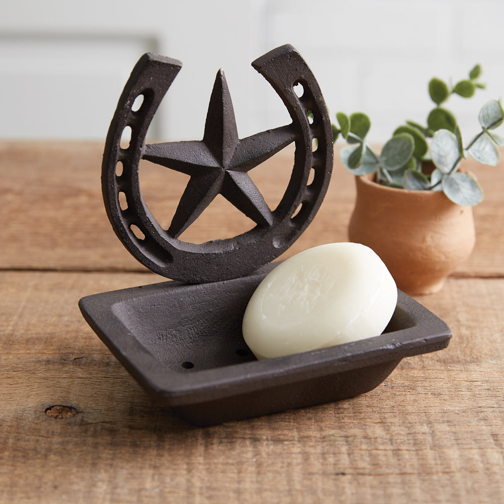 Western Horseshoe and Star Soap Dish - Bombay Mercantile