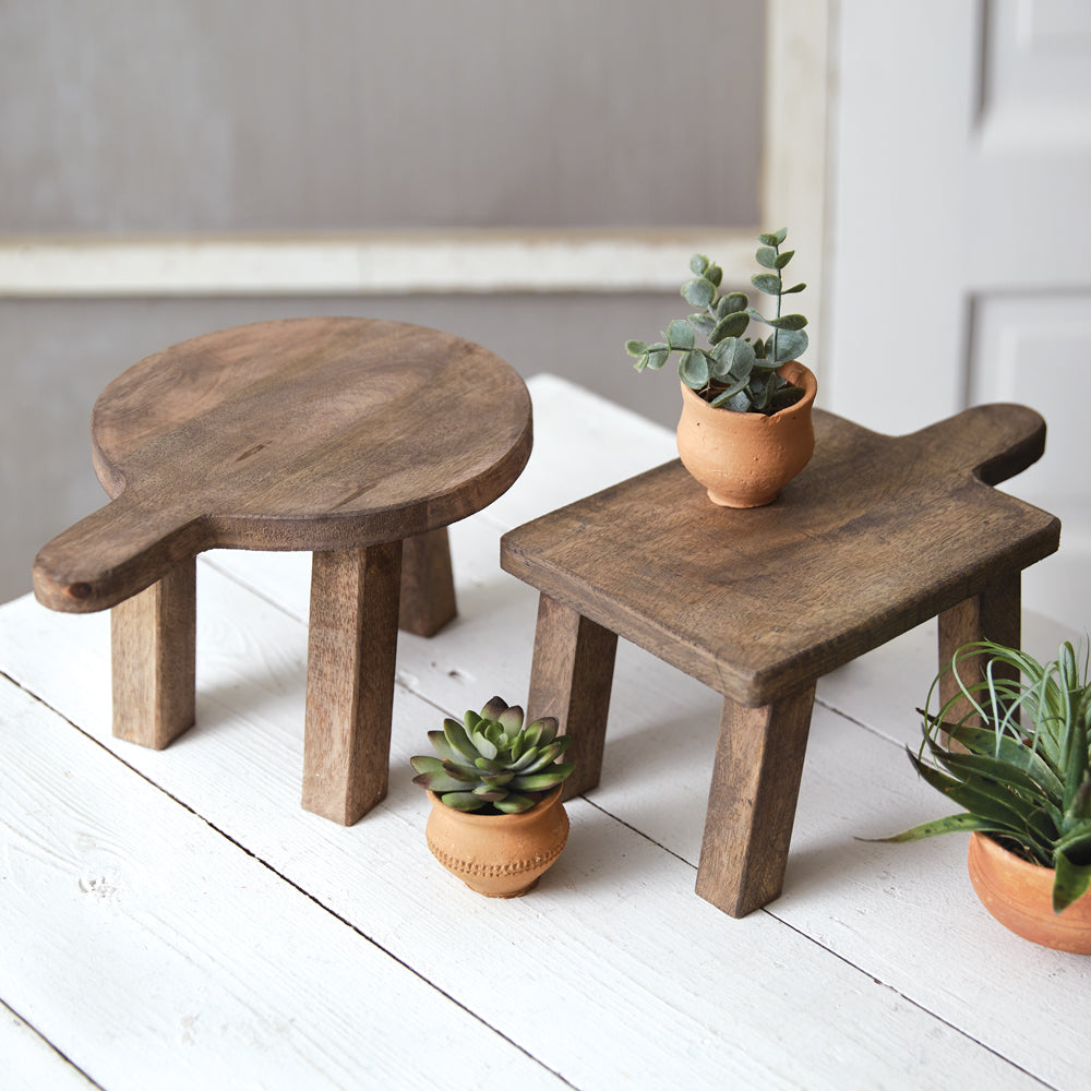 Round Cutting Board Pedestal - Bombay Mercantile