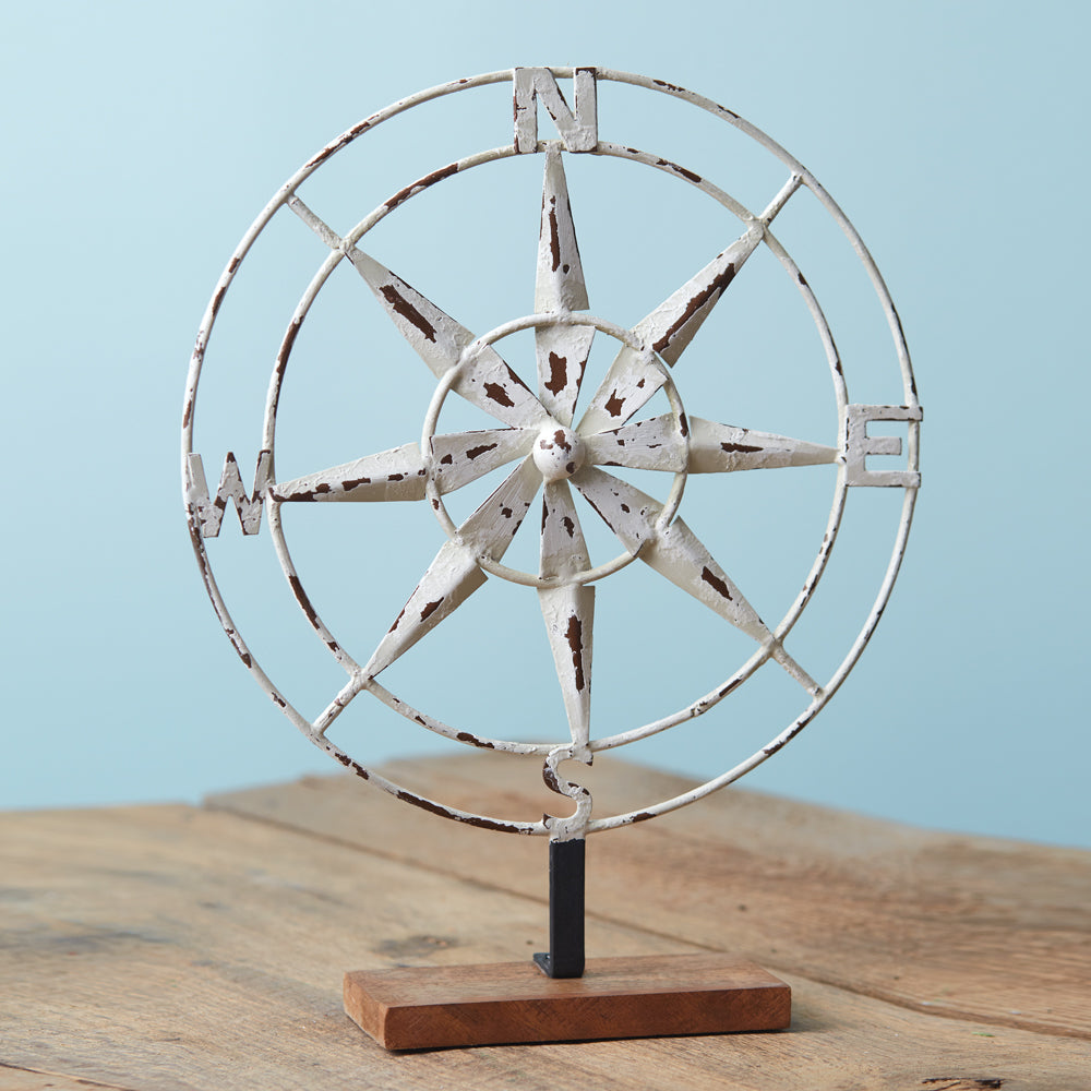 Distressed Tabletop Compass - Bombay Mercantile