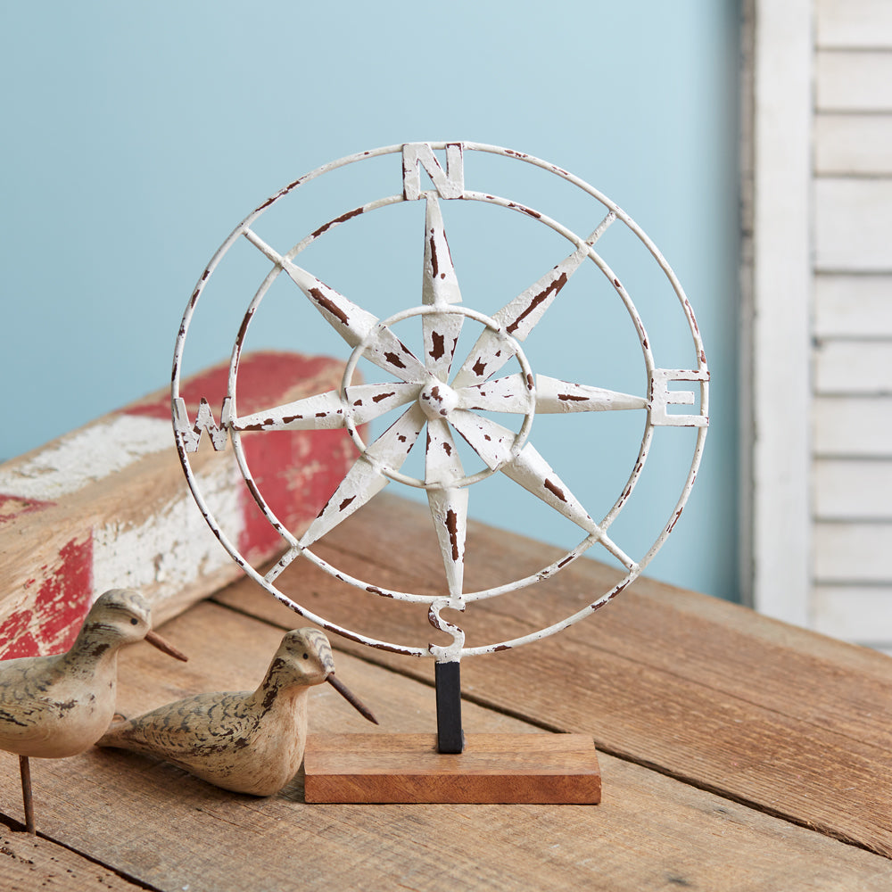 Distressed Tabletop Compass - Bombay Mercantile