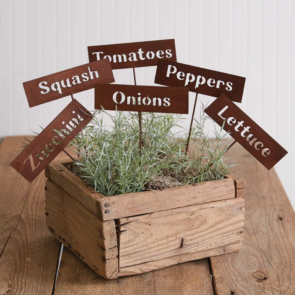 Set of Six Rustic Plant Markers - Bombay Mercantile