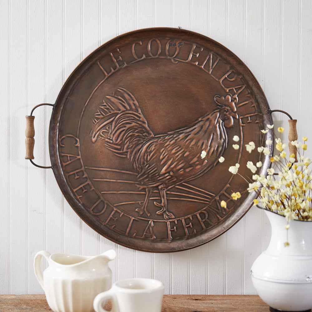 Copper Wall Hanging Rooster Tray - Bombay Mercantile