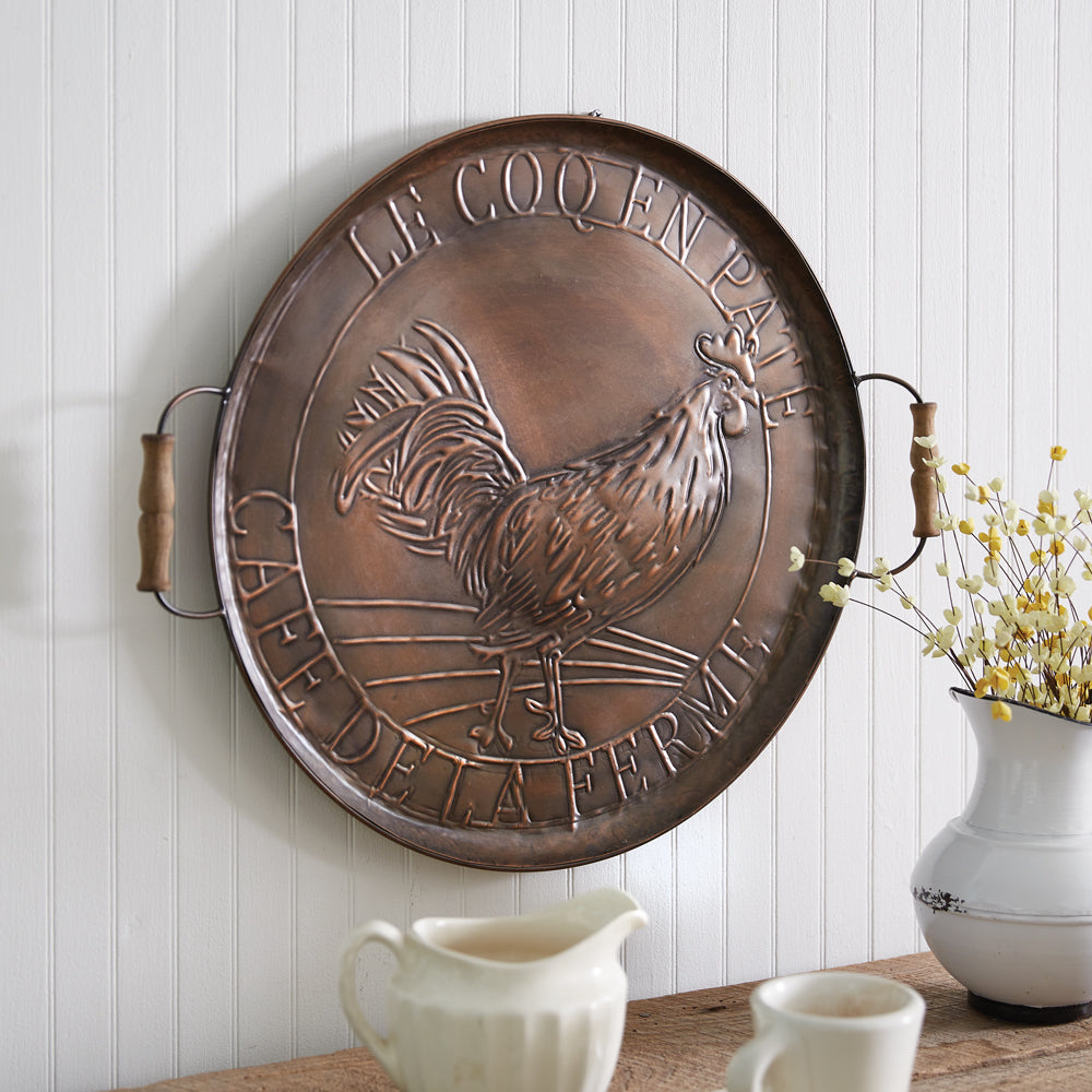 Copper Wall Hanging Rooster Tray - Bombay Mercantile