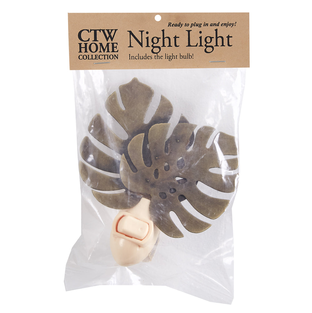 Antique Brass Monstera Leaf Night Light - Box of 4 - Bombay Mercantile