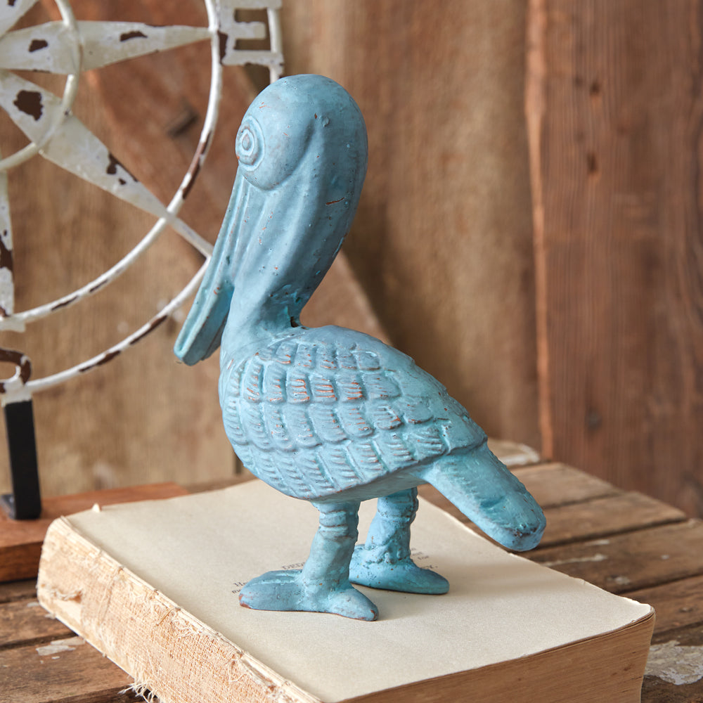 Verdigris Pelican Figurine - Bombay Mercantile