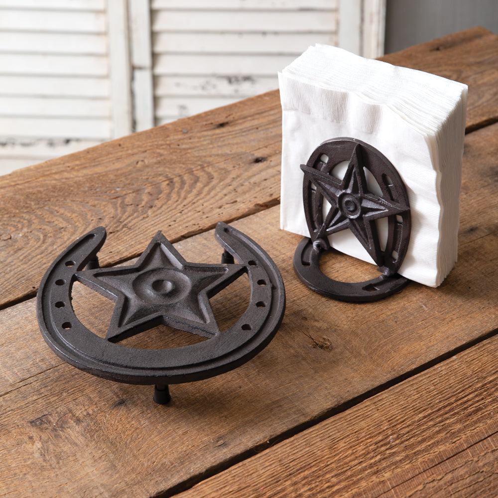 Western Cast Iron Napkin Holder - Bombay Mercantile