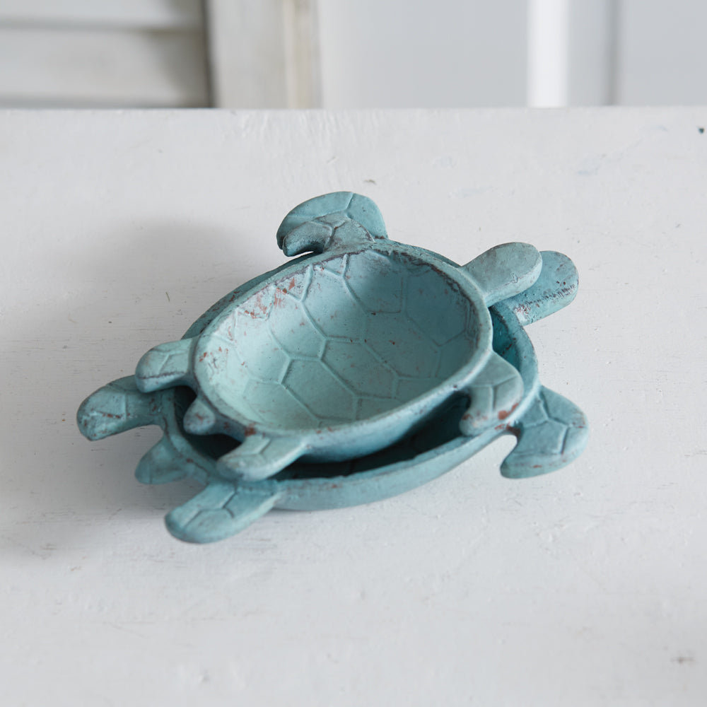 Set of Two Sea Turtle Trinket Dishes - Bombay Mercantile